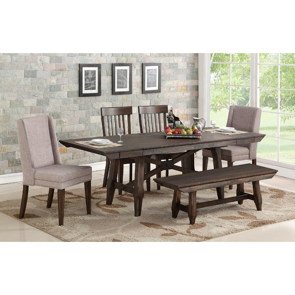 Gracie Oaks Piece Extendable Solid Wood Dining Set Reviews Wayfair